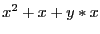 $x^2+x+y*x$